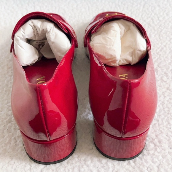 PRADA Women’s Triangle Logo patent Leather Pumps Loafers - Picture 5 of 13